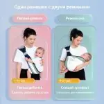 Переноска для детей хипсит слинг для новорожденных Розовый