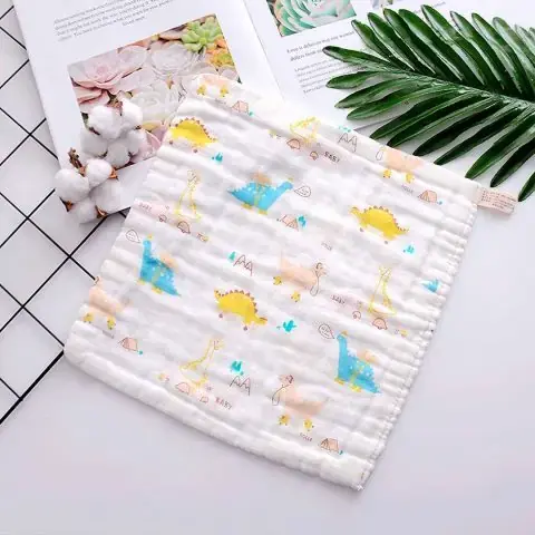 Муслиновый слюнявчик квадрат Holly baby Дино 25*25 см