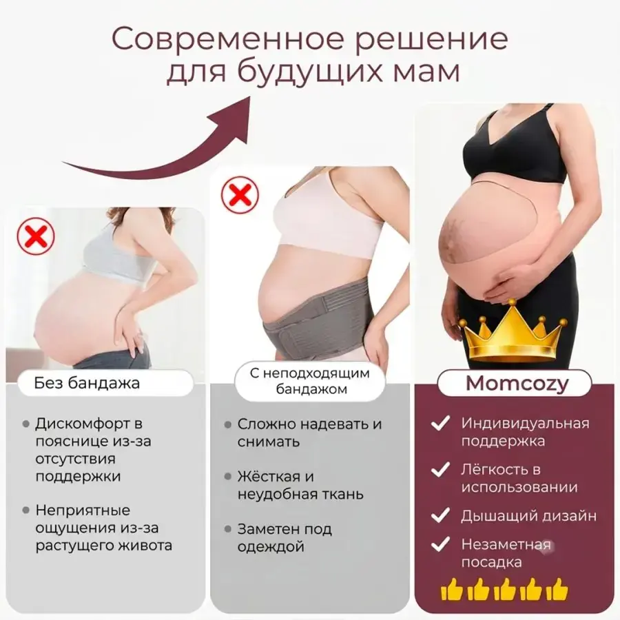 Бандаж для беременных Momcozy Maternity Belt размер L бежевый