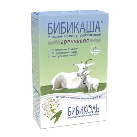 Каша Бибиколь на козьем молоке гречневая 200 гр. 4+ мес.