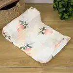Пеленка муслиновая 120*120 Цветочки Розовый