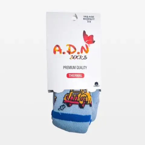 Термо колготки A.D.N Socks Машина Голубой