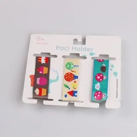 Комплект держателей на прищепке Paci Holder Птичка, Грибочки, Пирожные 3 шт