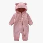 Плюшевый комбинезон Baby series однотонный с ушками Розовый