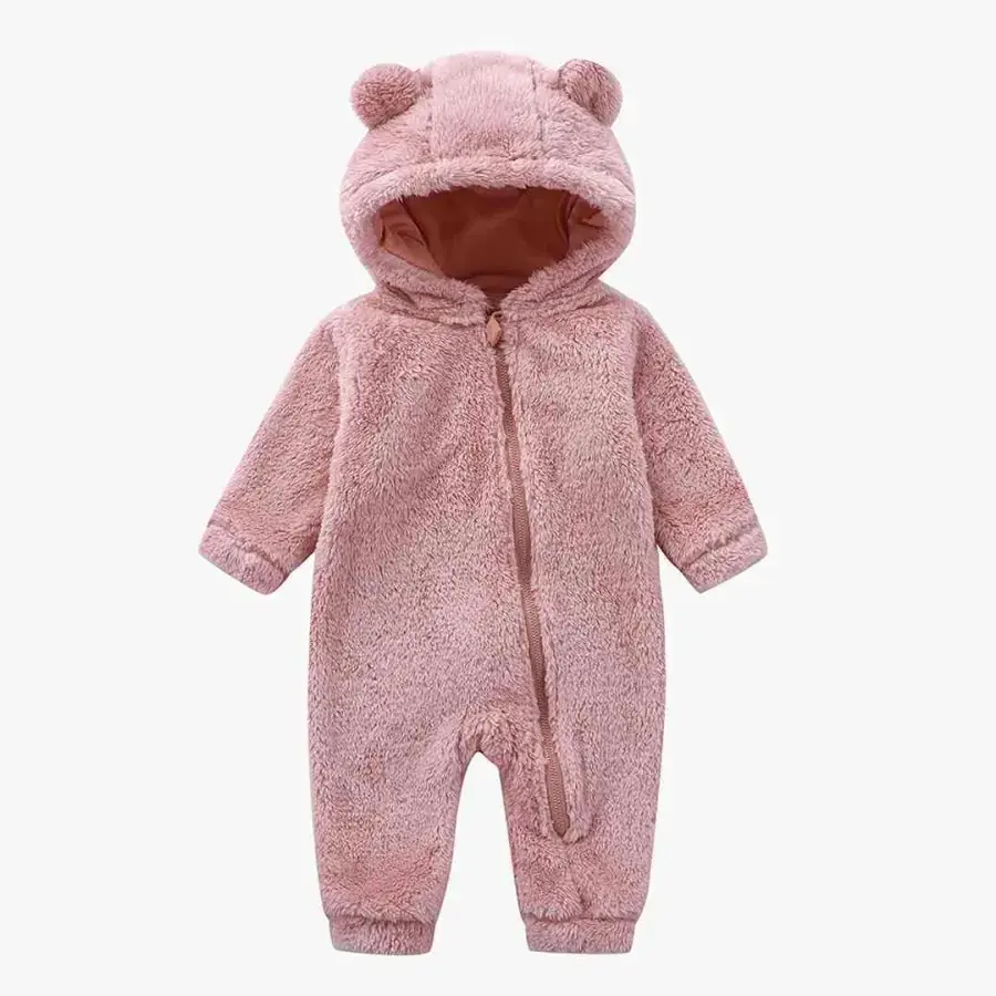 Плюшевый комбинезон Baby series однотонный с ушками Розовый