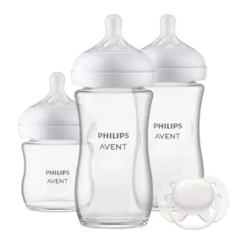Набор стеклянных бутылочек Philips Avent SCD878/11 Natural Response, 3 бутылочки и пустышка 0-3мес