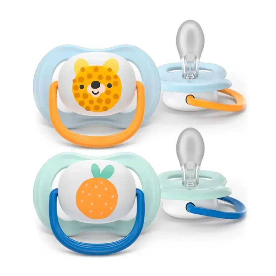 Пустышка Philips Avent Ultra Air Happy Леопард ананас SCF080/23 0-6 мес 2 шт