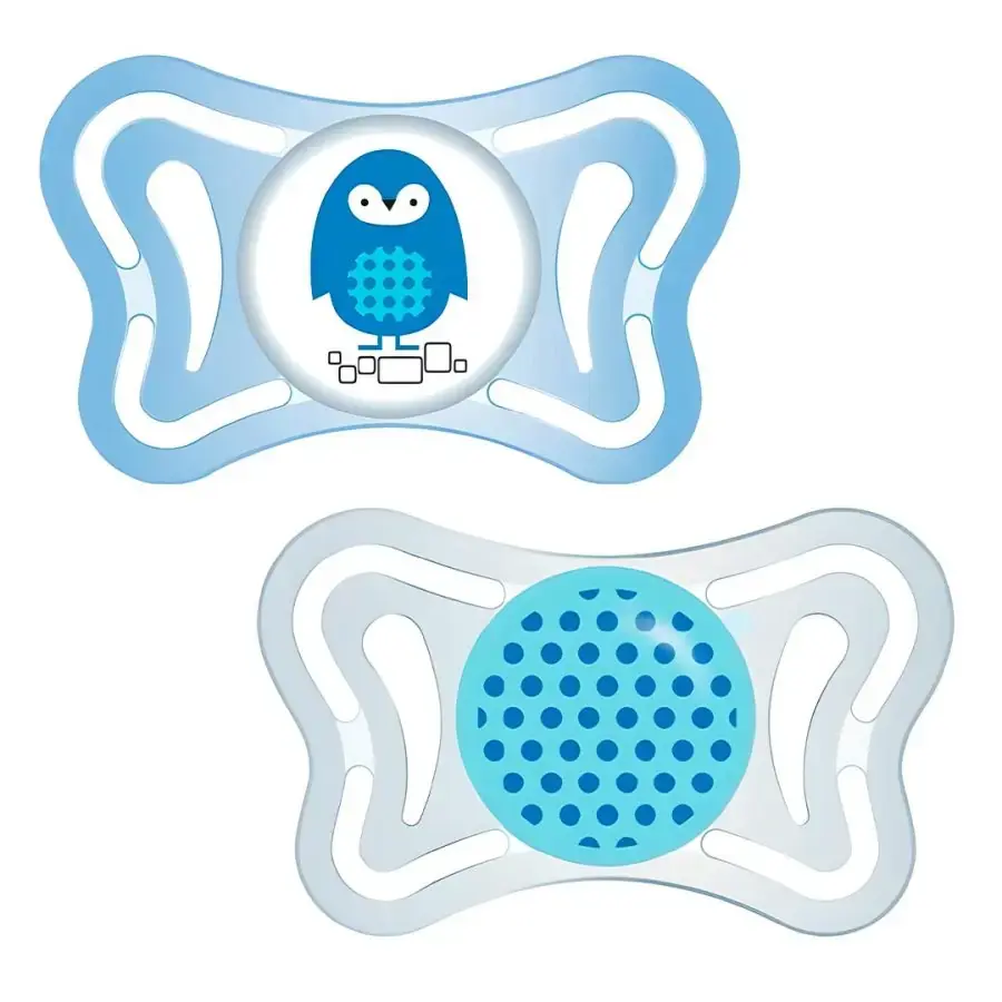 Пустышка Chicco PhysioForma Light 2-6 мес пингвин и горошек 2 шт
