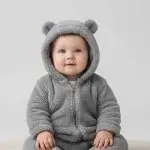 Плюшевый комбинезон Baby series однотонный с ушками Серый
