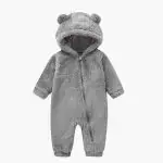 Плюшевый комбинезон Baby series однотонный с ушками Серый