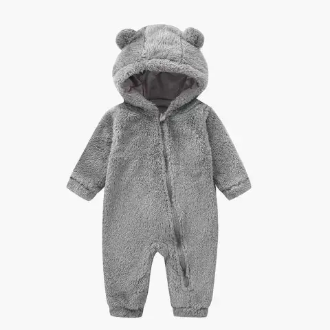 Плюшевый комбинезон Baby series однотонный с ушками Серый