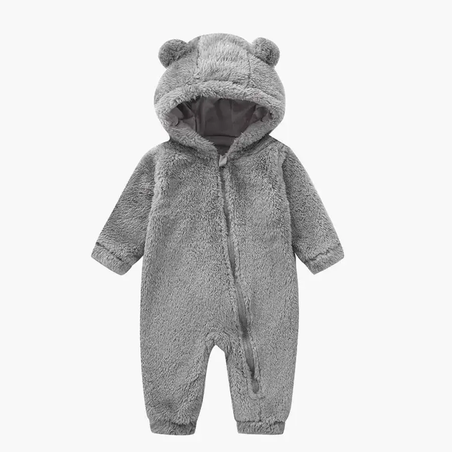Плюшевый комбинезон Baby series однотонный с ушками Серый
