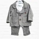 Комплект 3ка Baby fou однотонный с кормашками Серый