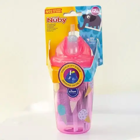 Поильник Nuby с мягкой трубочкой Tritan ice cream 360мл 12+ мес.
