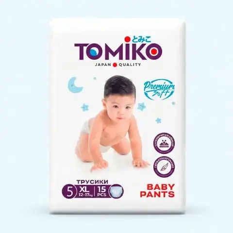 Трусики-подгузники Tomiko Premium 5 XL (12-17 кг) 15 шт