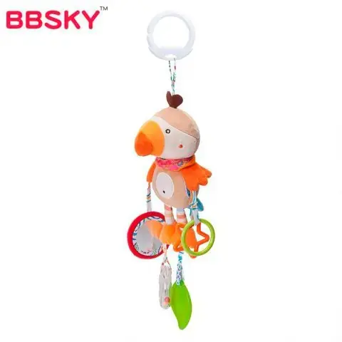 Мягкая погремушка подвеска BB Sky Попугай