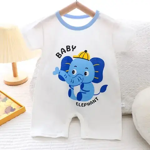 Ромпер Kiss bee Baby elephant Слон в кепке Белый